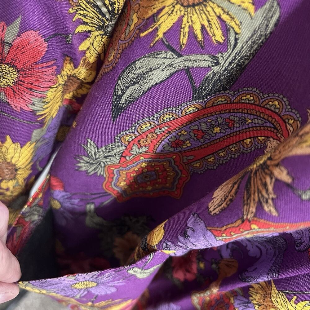 Liz Baker 22W Vintage 2 Button Vibrant Floral Top/Blazer w/ Pockets Artsy Rayon - Picture 5 of 10